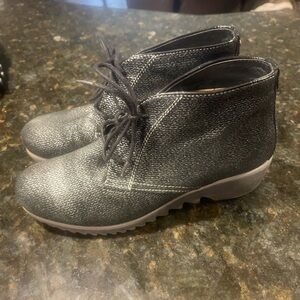 Wolky Dusky Women's  Lace-Up Ankle Boots Black Sparkle Size 9 (42)